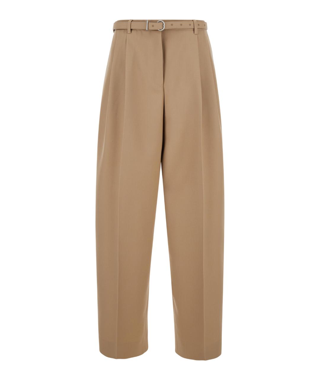 JIL SANDER Бежевые прямые брюки, фото 1