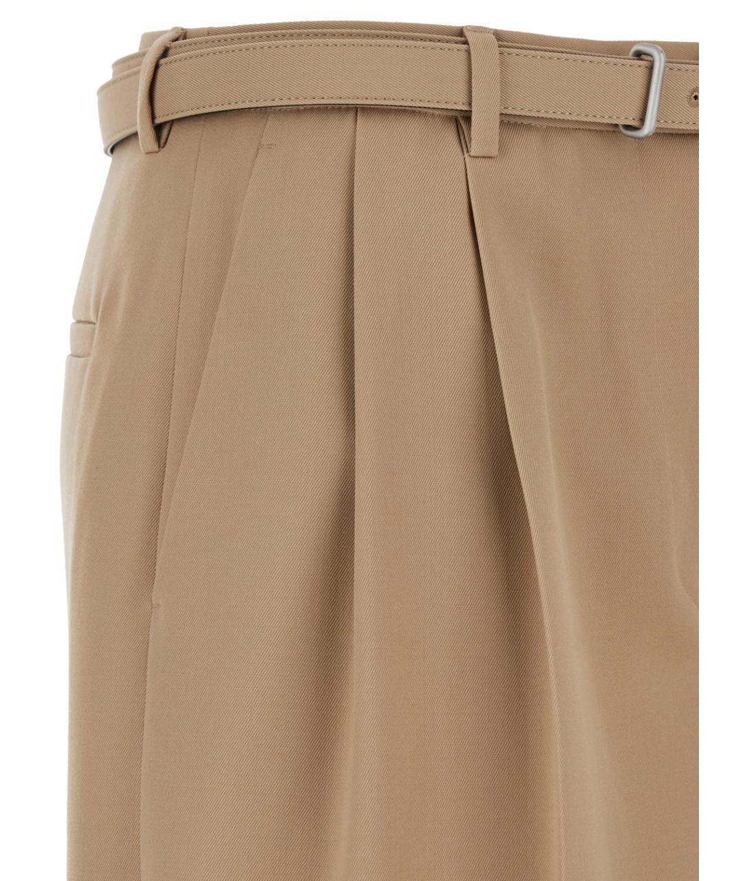 JIL SANDER Бежевые прямые брюки, фото 3