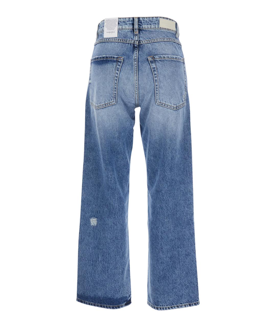 ICON DENIM Голубые хлопковые прямые джинсы, фото 2