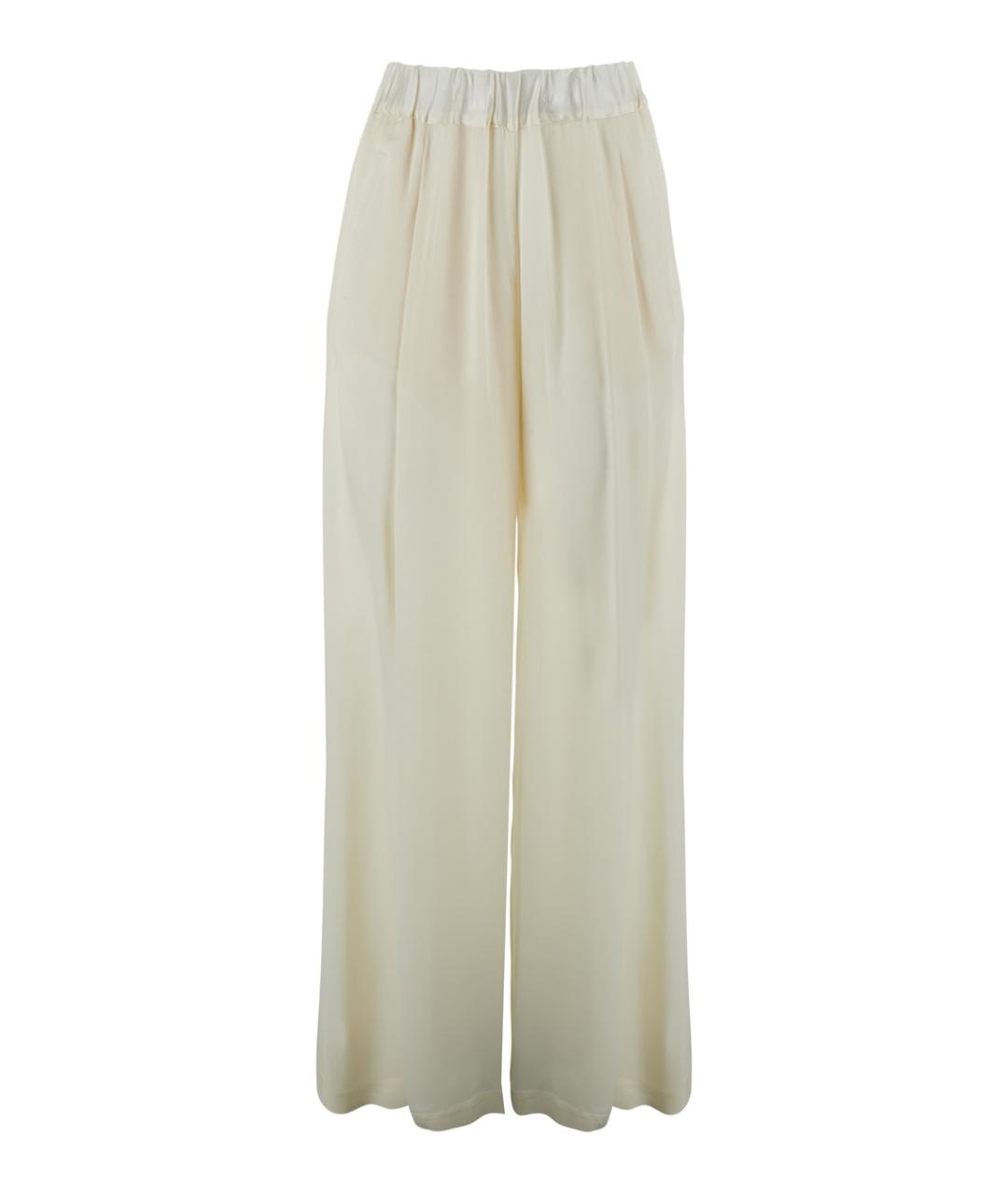 SEMICOUTURE Белые шелковые брюки широкие, фото 1