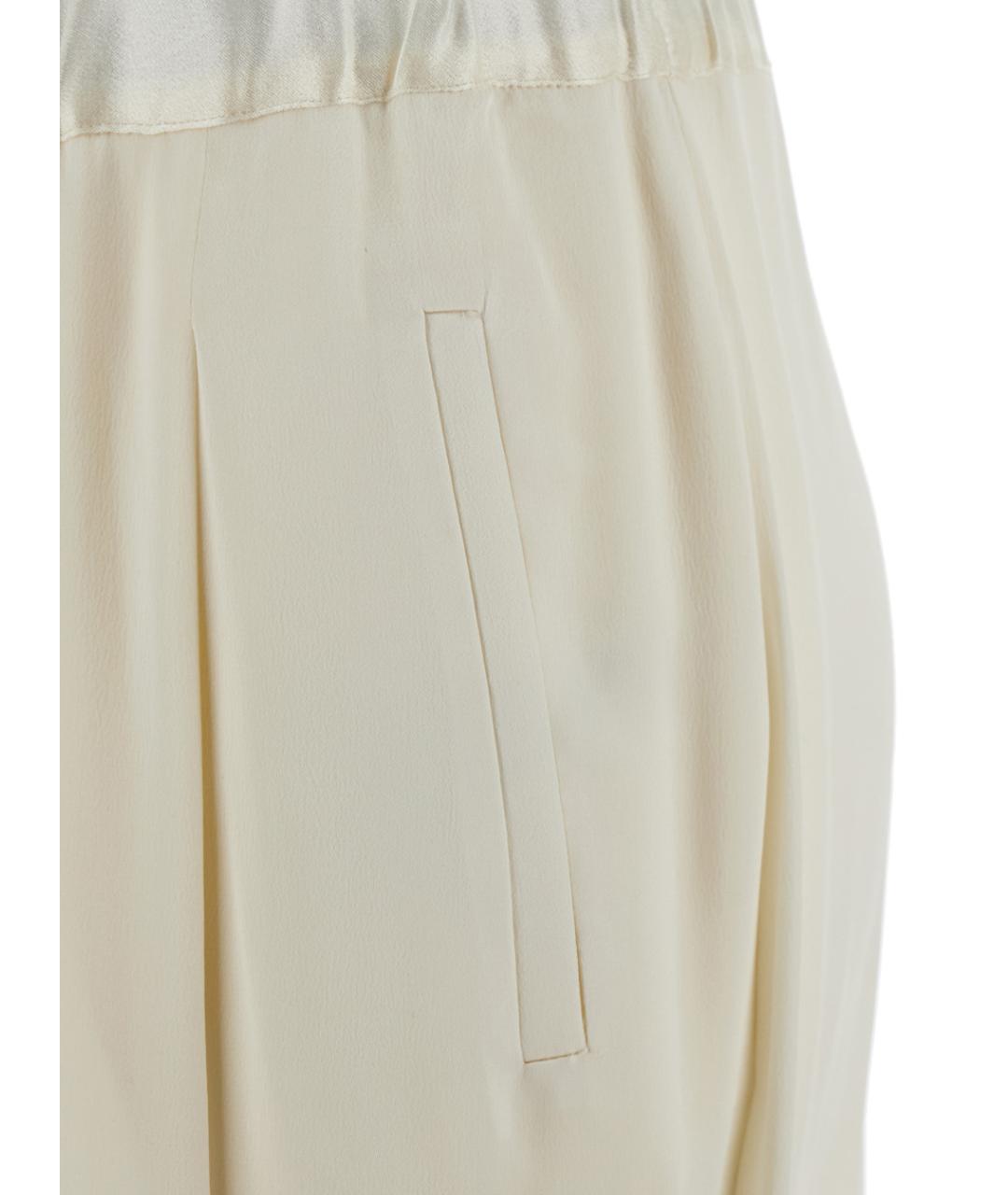 SEMICOUTURE Белые шелковые брюки широкие, фото 3