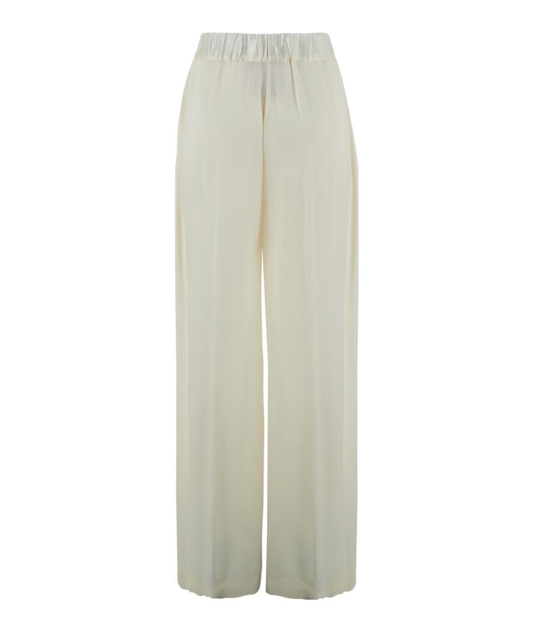 SEMICOUTURE Белые шелковые брюки широкие, фото 2