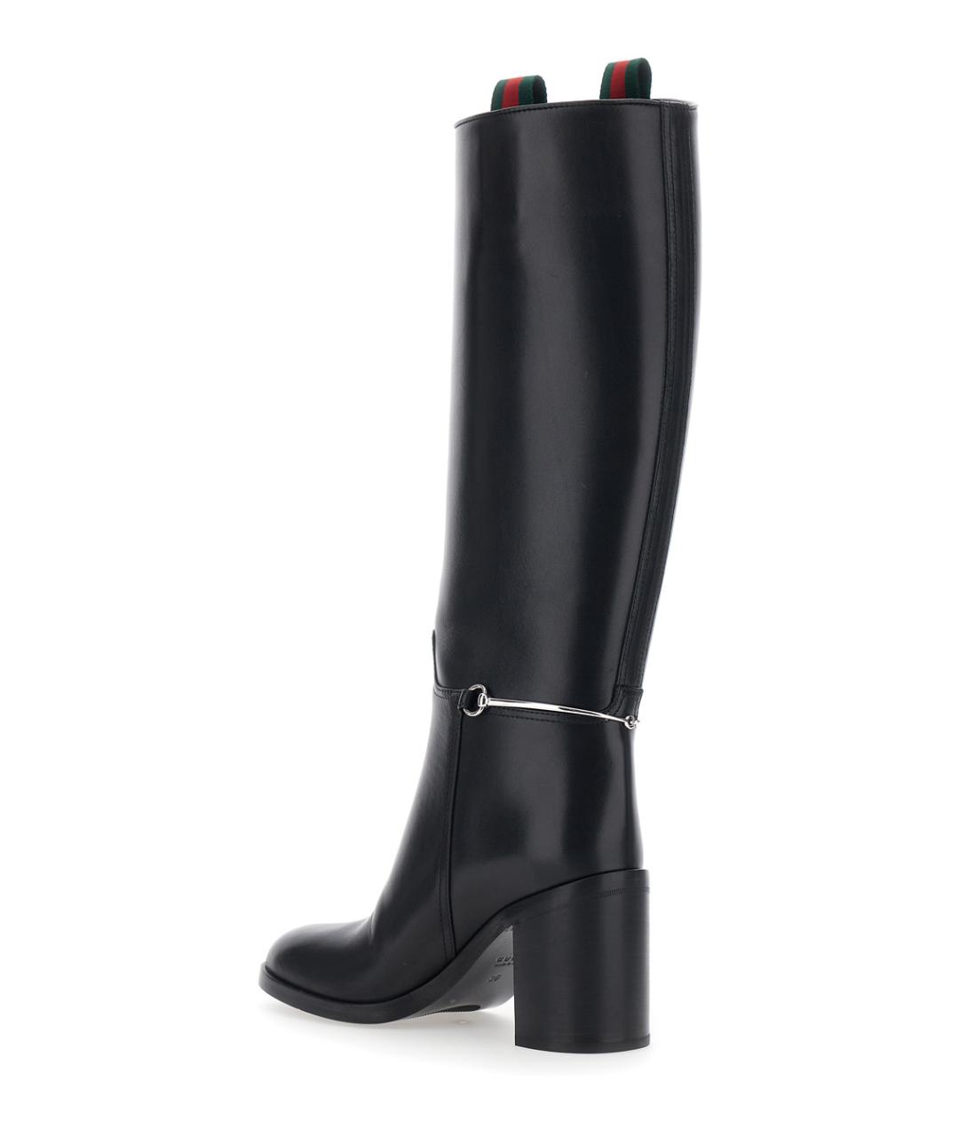 GUCCI Черные кожаные сапоги, фото 3