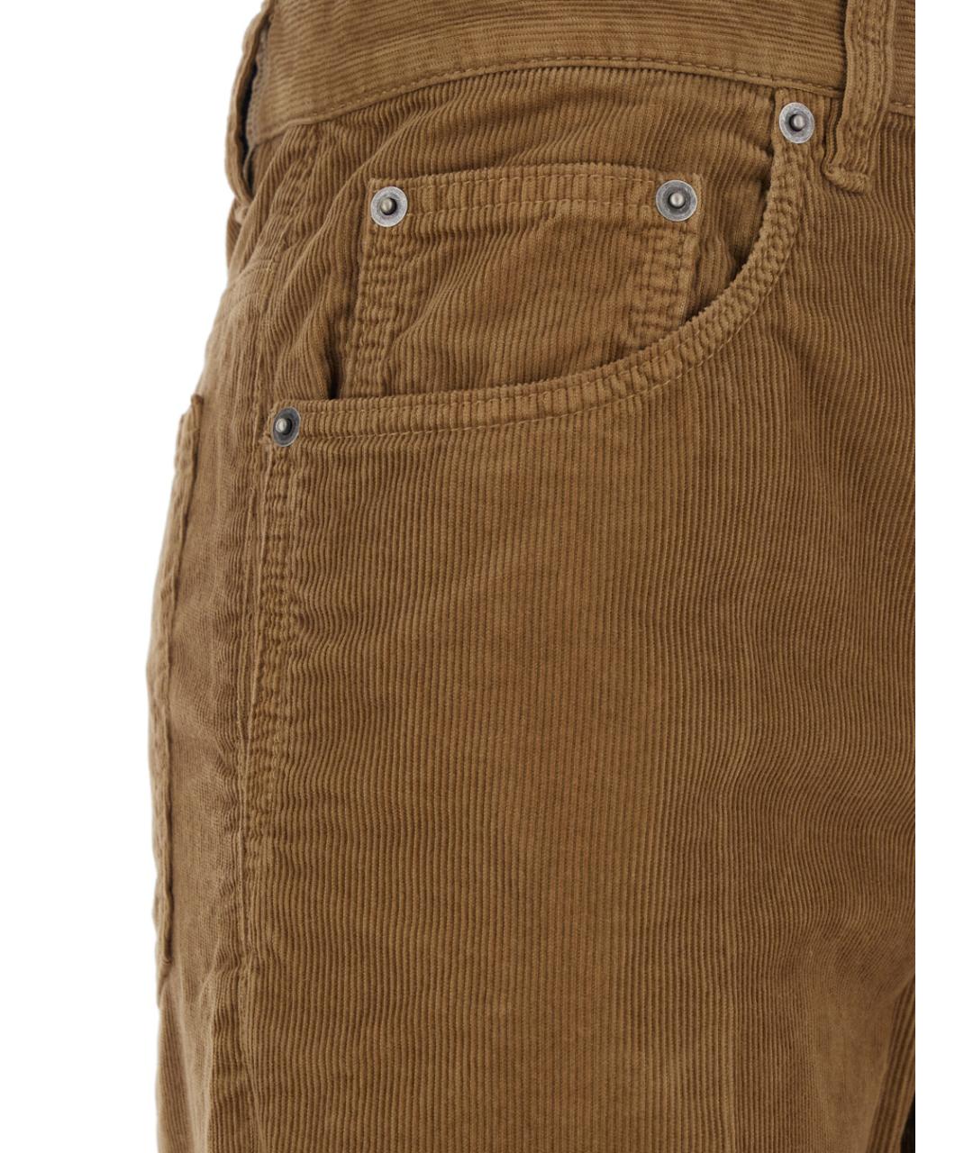 SAINT LAURENT Бежевые хлопковые прямые джинсы, фото 3