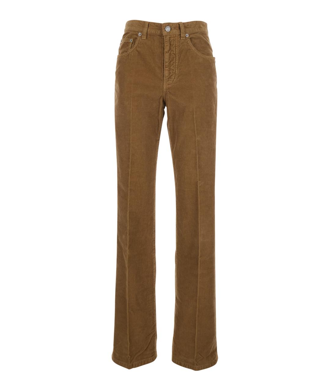 SAINT LAURENT Бежевые хлопковые прямые джинсы, фото 1