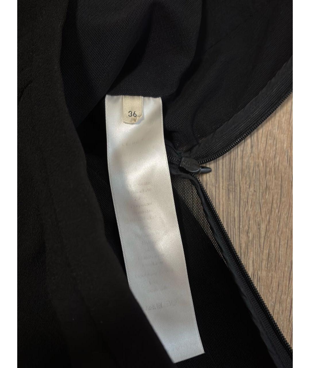 CELINE Черная шерстяная юбка мини, фото 7