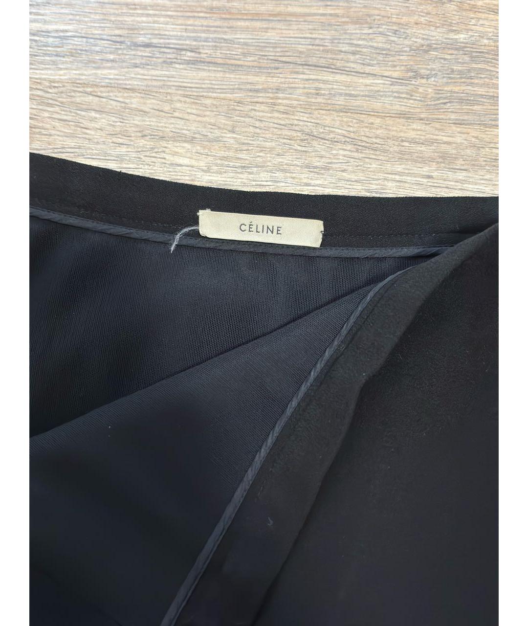 CELINE Черная шерстяная юбка мини, фото 5