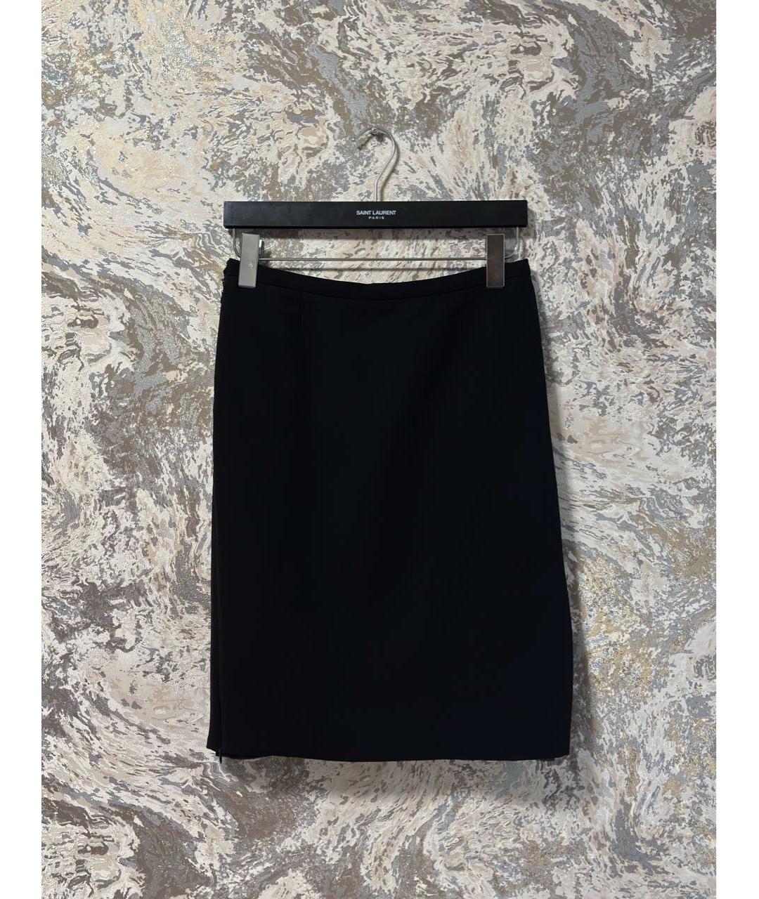 CELINE Черная шерстяная юбка мини, фото 9