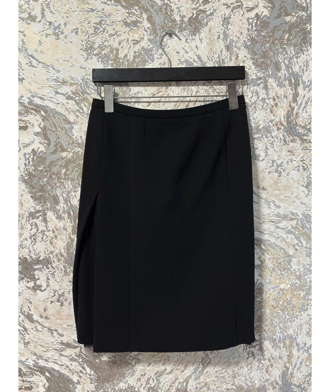 CELINE Черная шерстяная юбка мини, фото 3