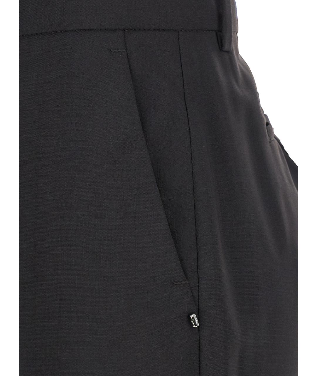 SPORTMAX Черные шерстяные брюки широкие, фото 3