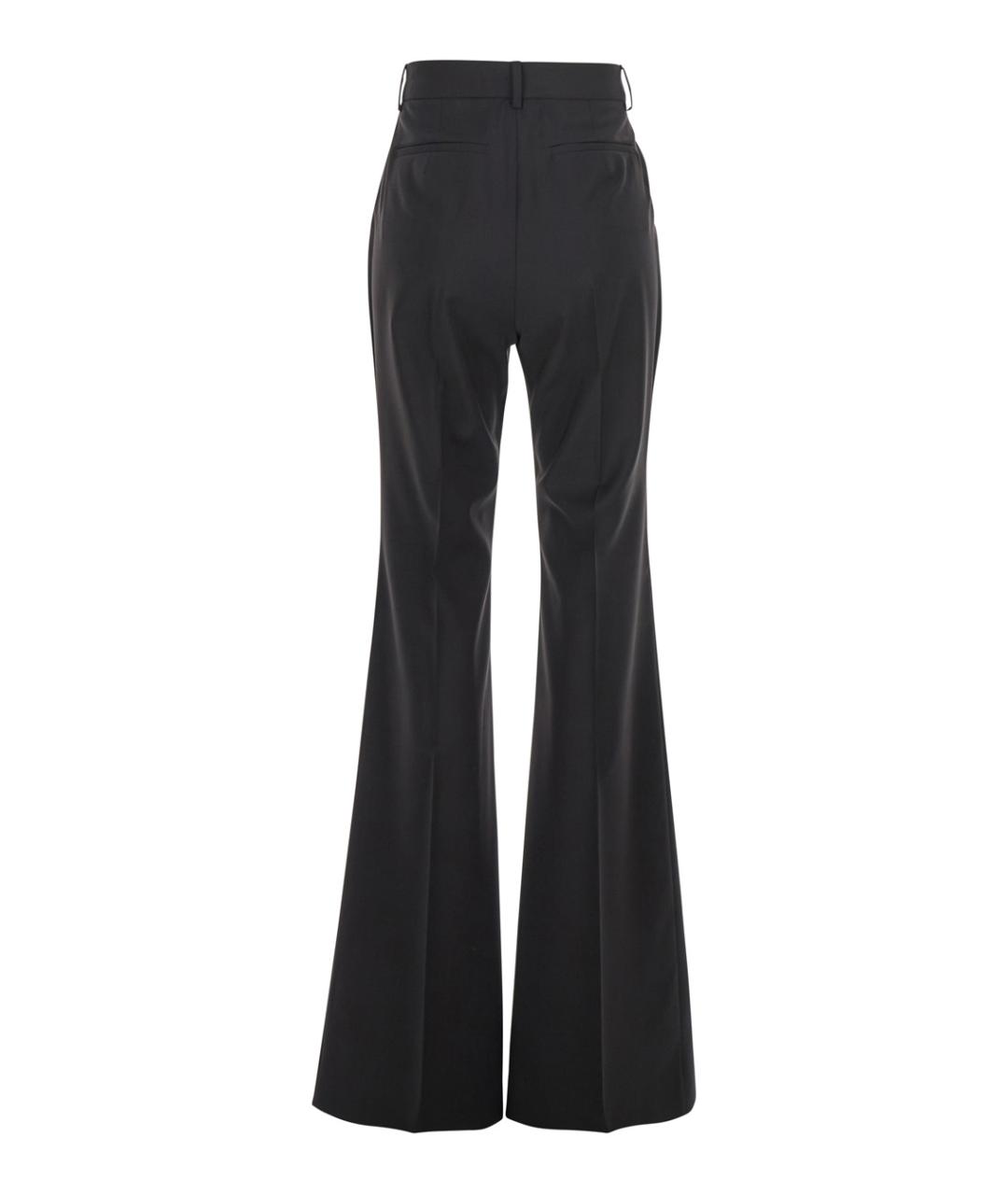 SPORTMAX Черные шерстяные брюки широкие, фото 2