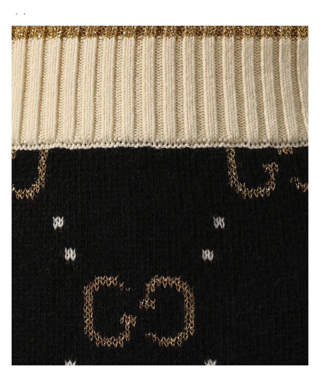 GUCCI Черная шерстяная юбка мини, фото 3