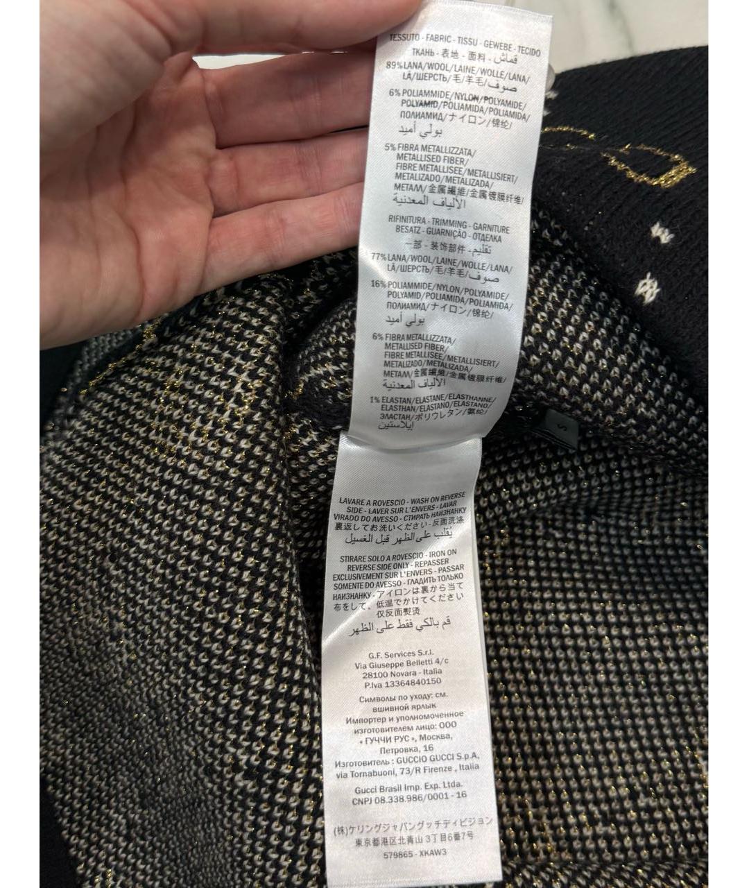 GUCCI Черная шерстяная юбка мини, фото 8
