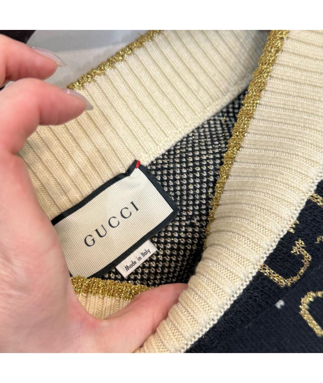 GUCCI Черная шерстяная юбка мини, фото 6