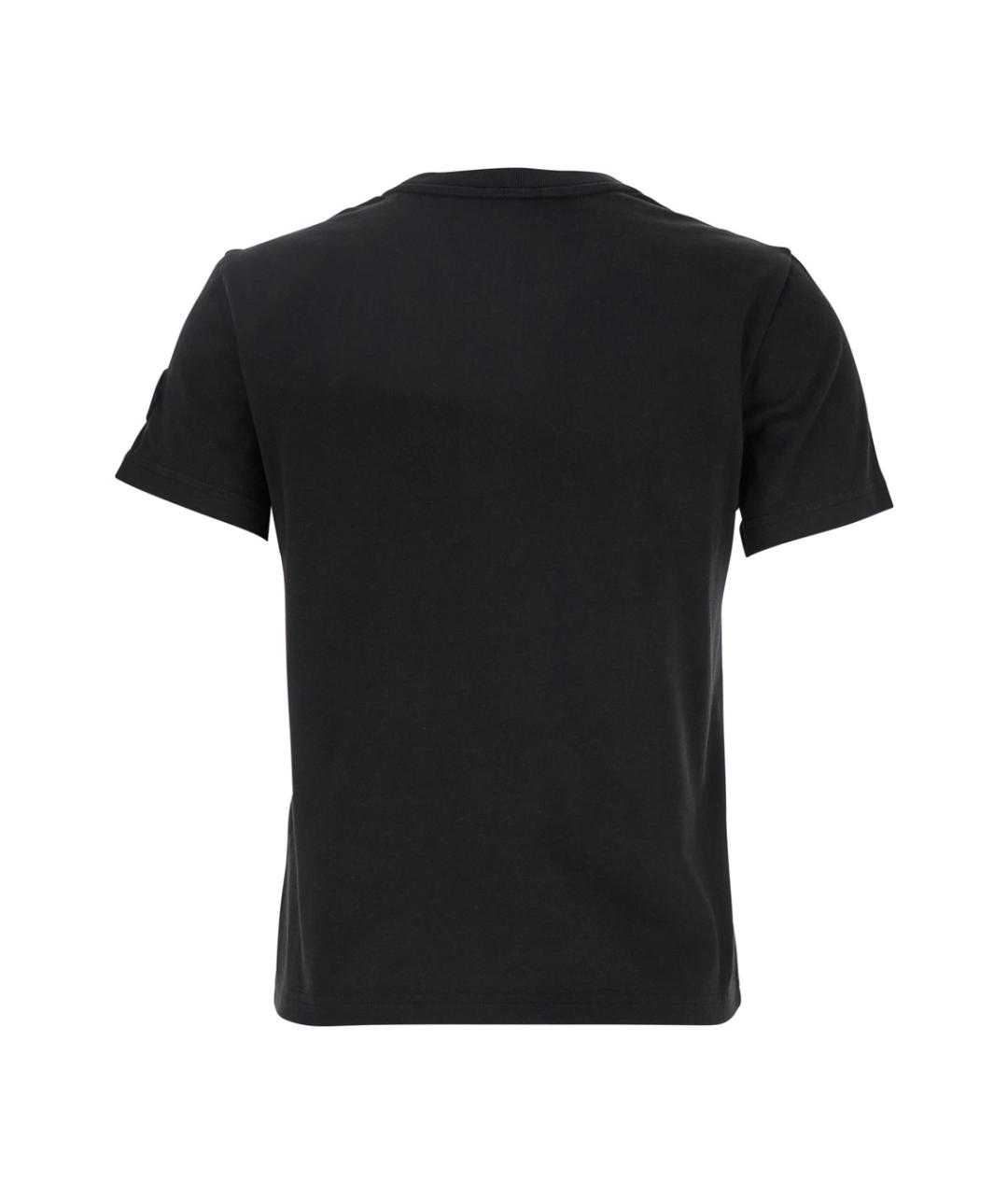 MONCLER Черная хлопковая футболка, фото 2