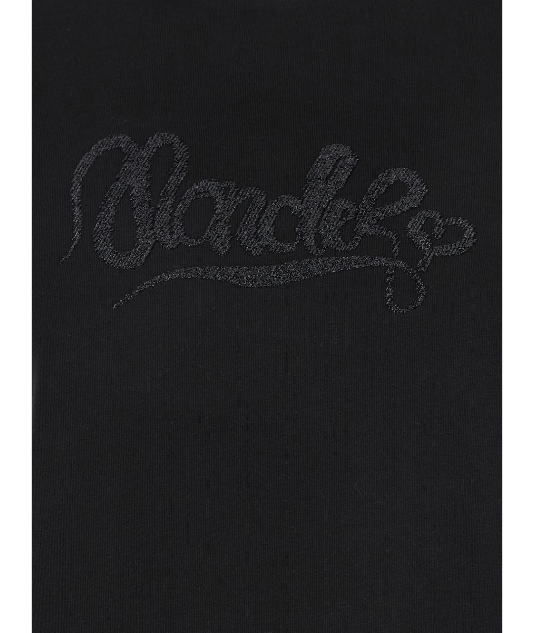 MONCLER Черная хлопковая футболка, фото 3