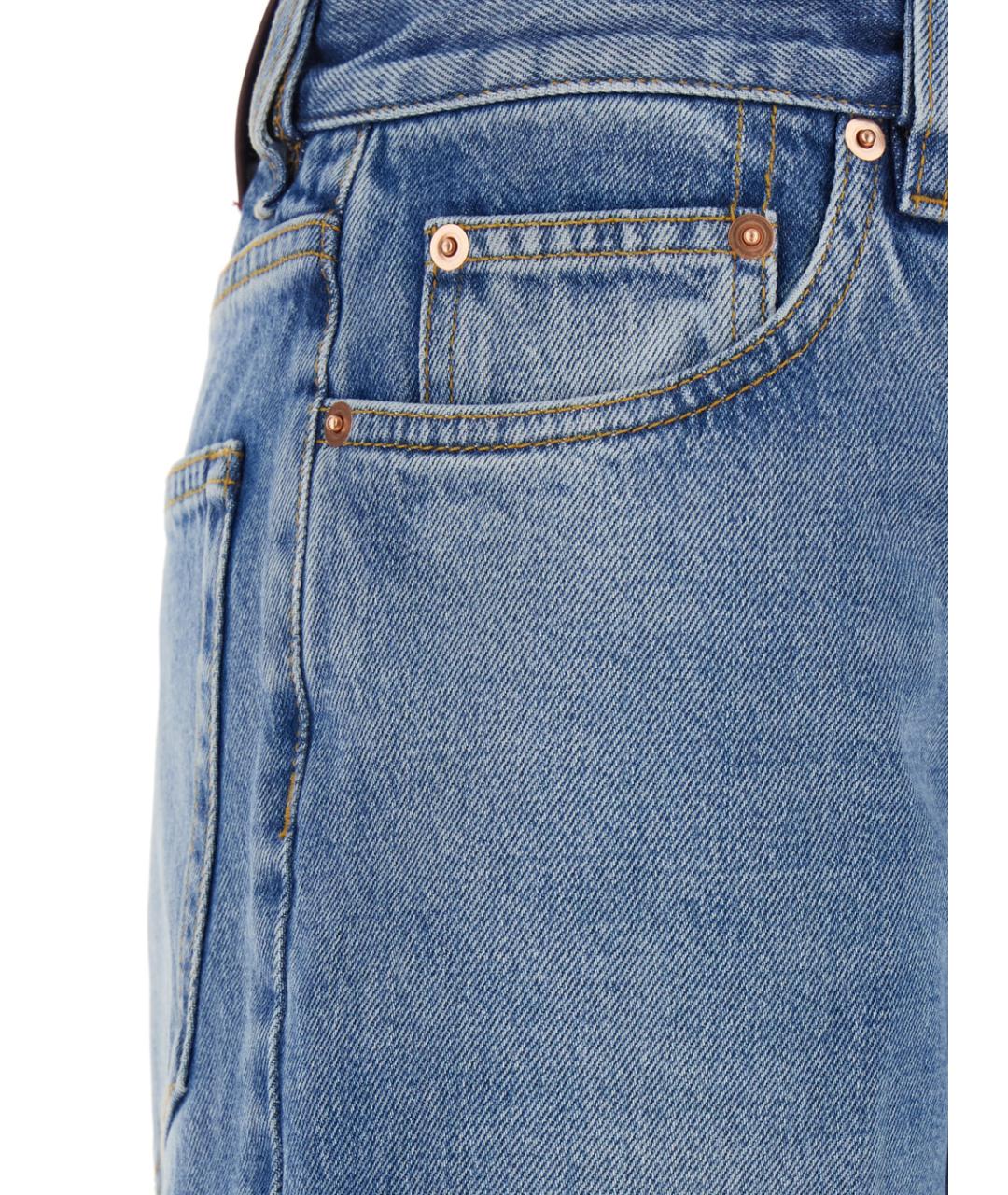 GUCCI Синие хлопковые прямые джинсы, фото 3