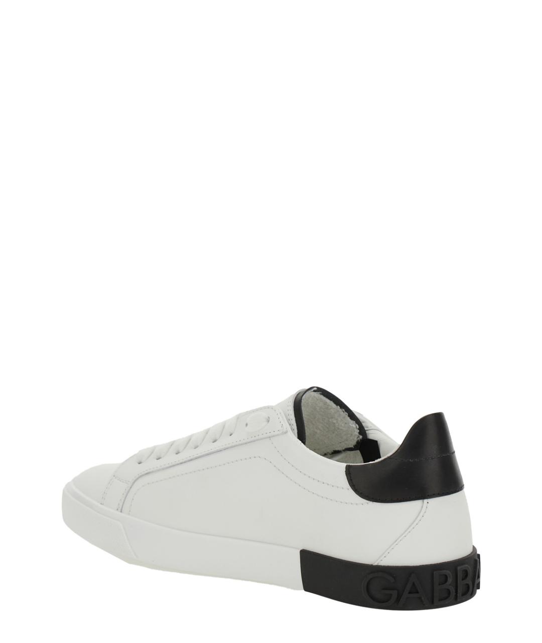 DOLCE&GABBANA Белые кожаные кроссовки, фото 3