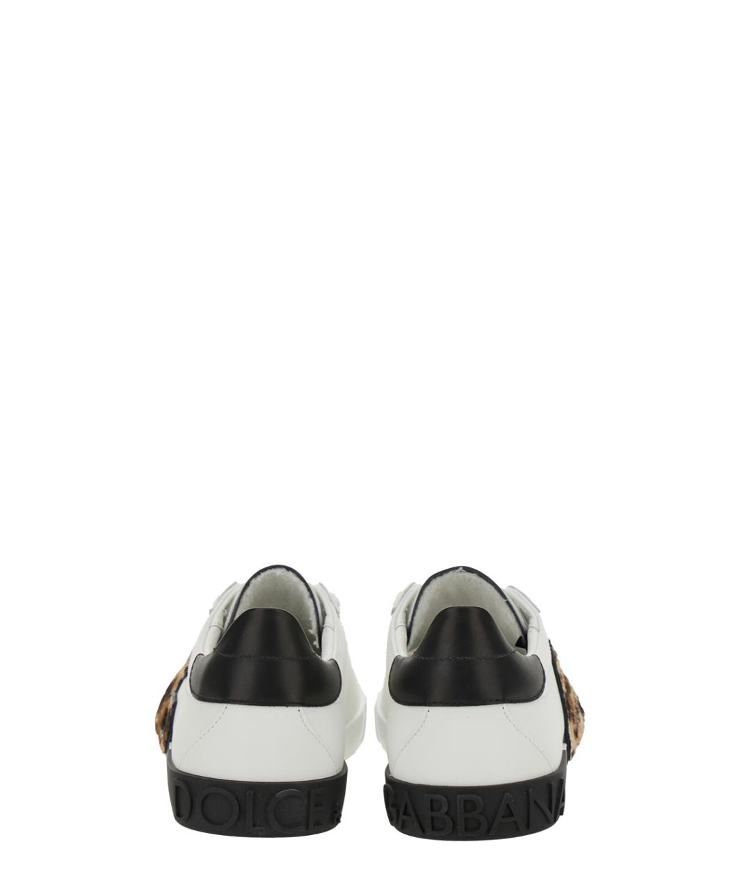 DOLCE&GABBANA Белые кожаные кроссовки, фото 5