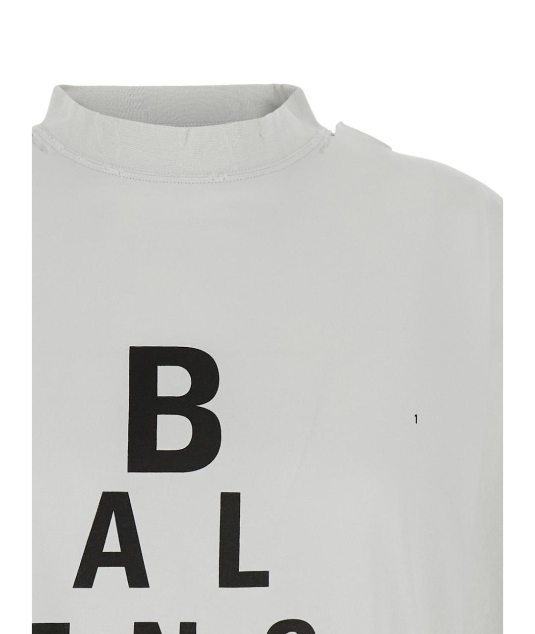 BALENCIAGA Белая хлопковая футболка, фото 3