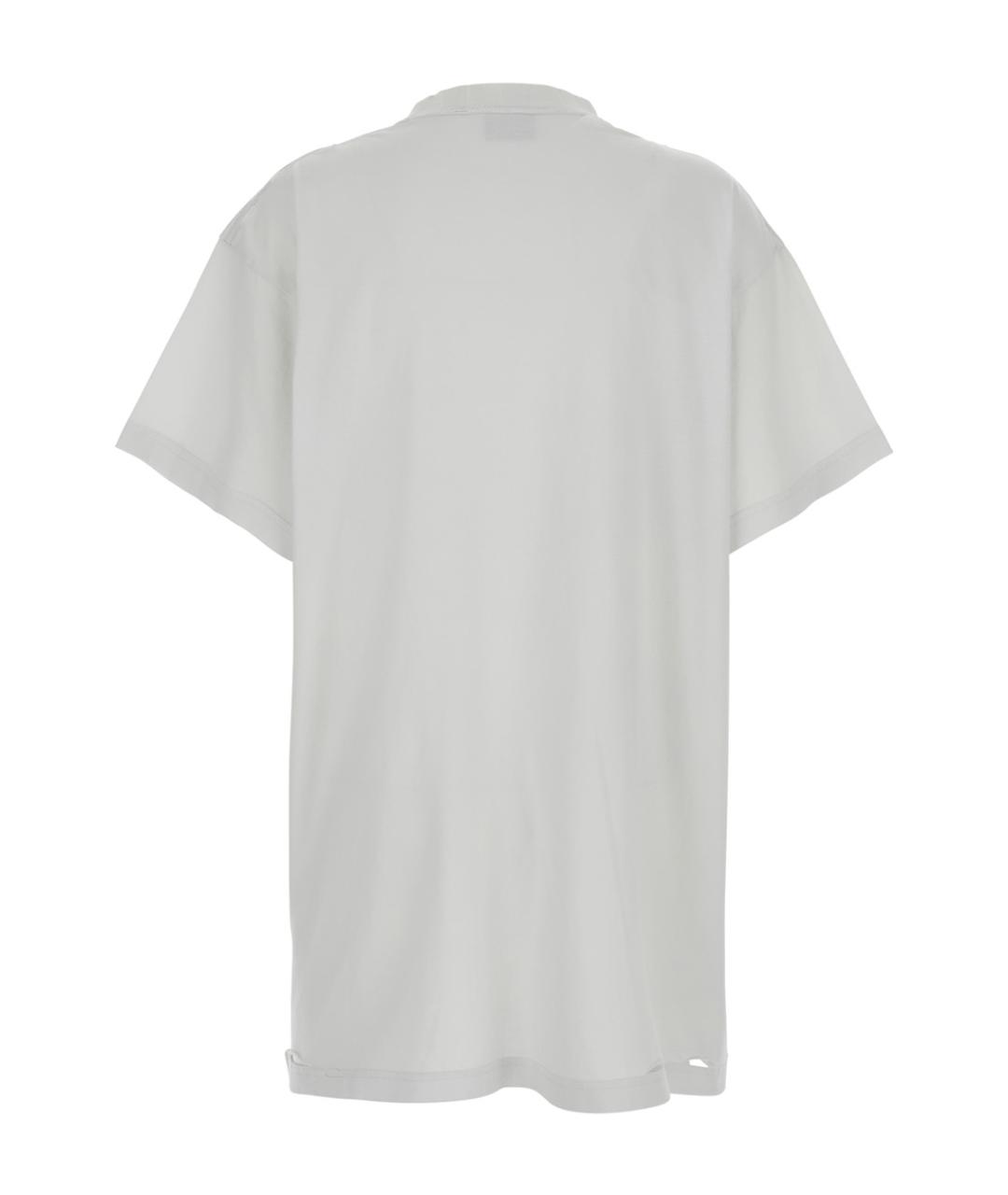 BALENCIAGA Белая хлопковая футболка, фото 2