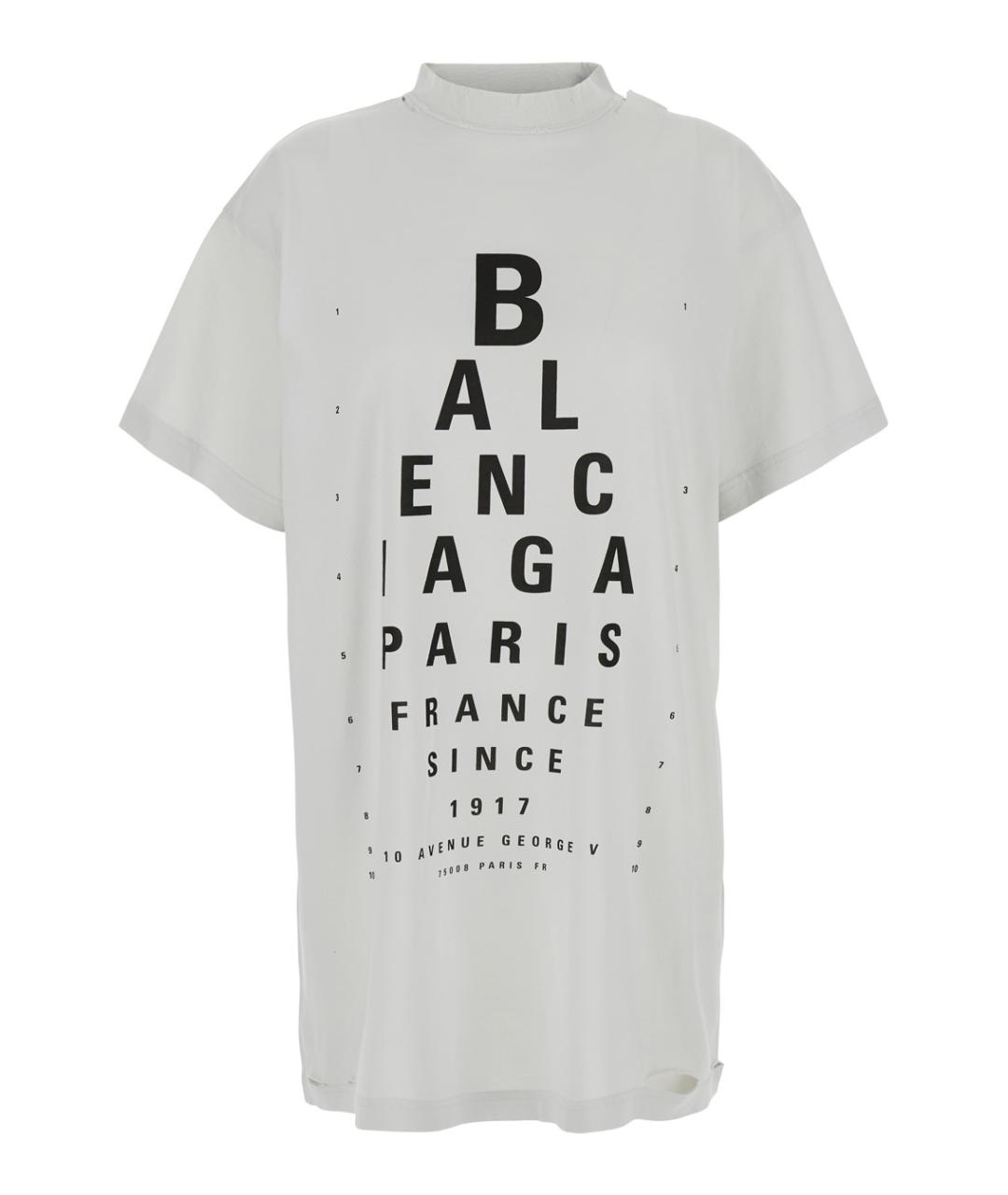 BALENCIAGA Белая хлопковая футболка, фото 1