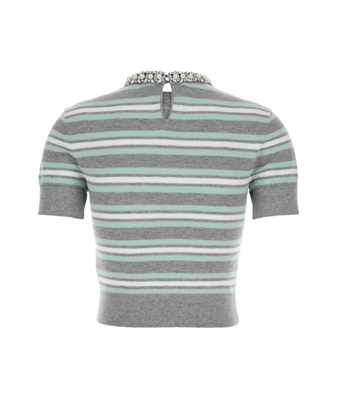 SELF-PORTRAIT Серая шерстяная футболка, фото 2