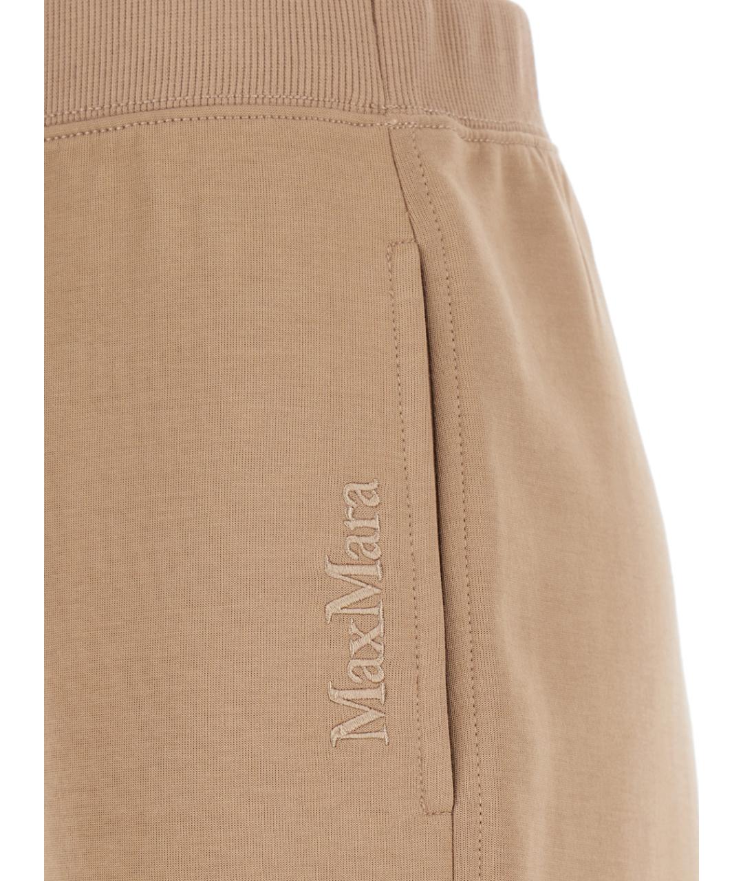 'S MAX MARA Бежевые хлопковые прямые брюки, фото 3