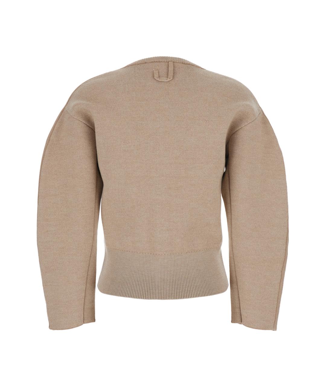 JACQUEMUS Бежевый шерстяной джемпер / свитер, фото 2
