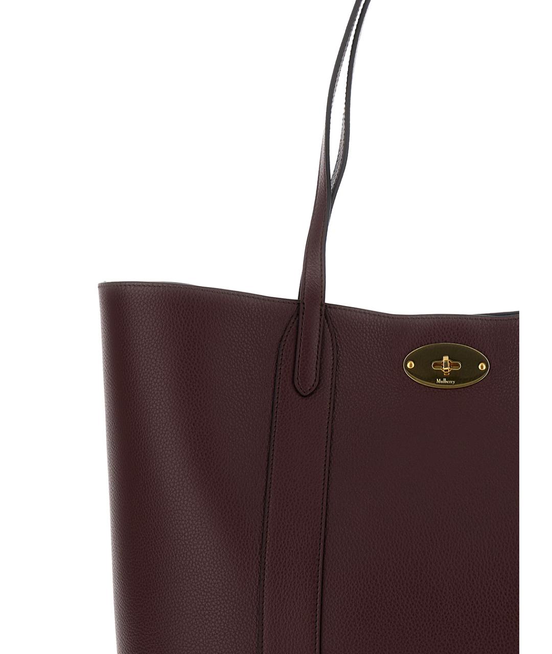 MULBERRY Бордовая кожаная сумка тоут, фото 3