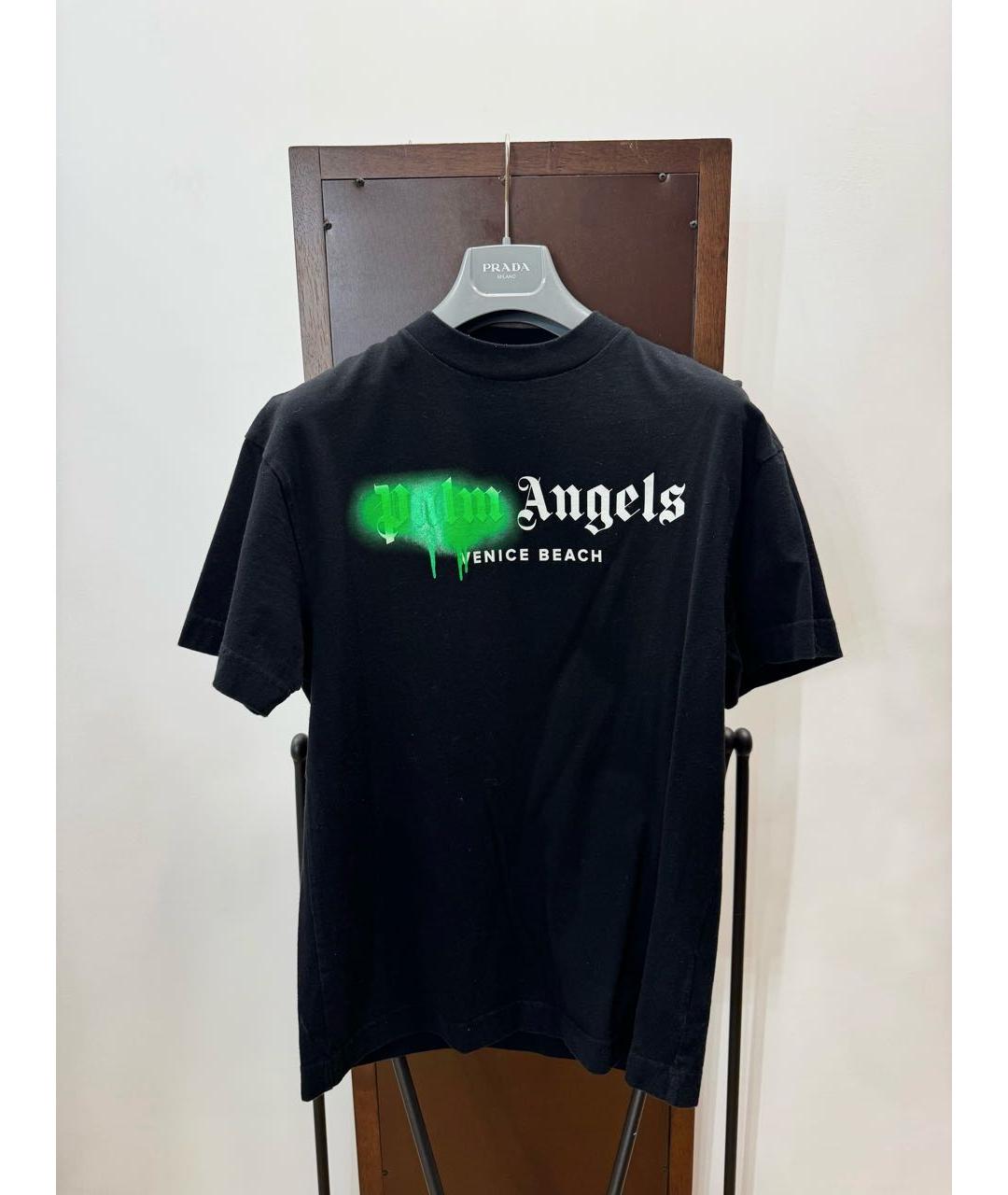 PALM ANGELS Черная хлопковая футболка, фото 3