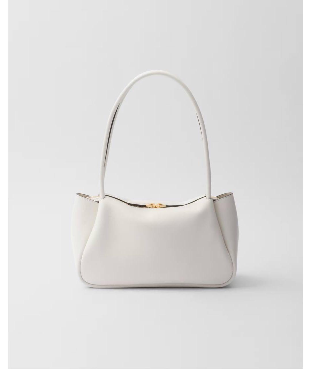 PRADA Белая кожаная сумка через плечо, фото 2