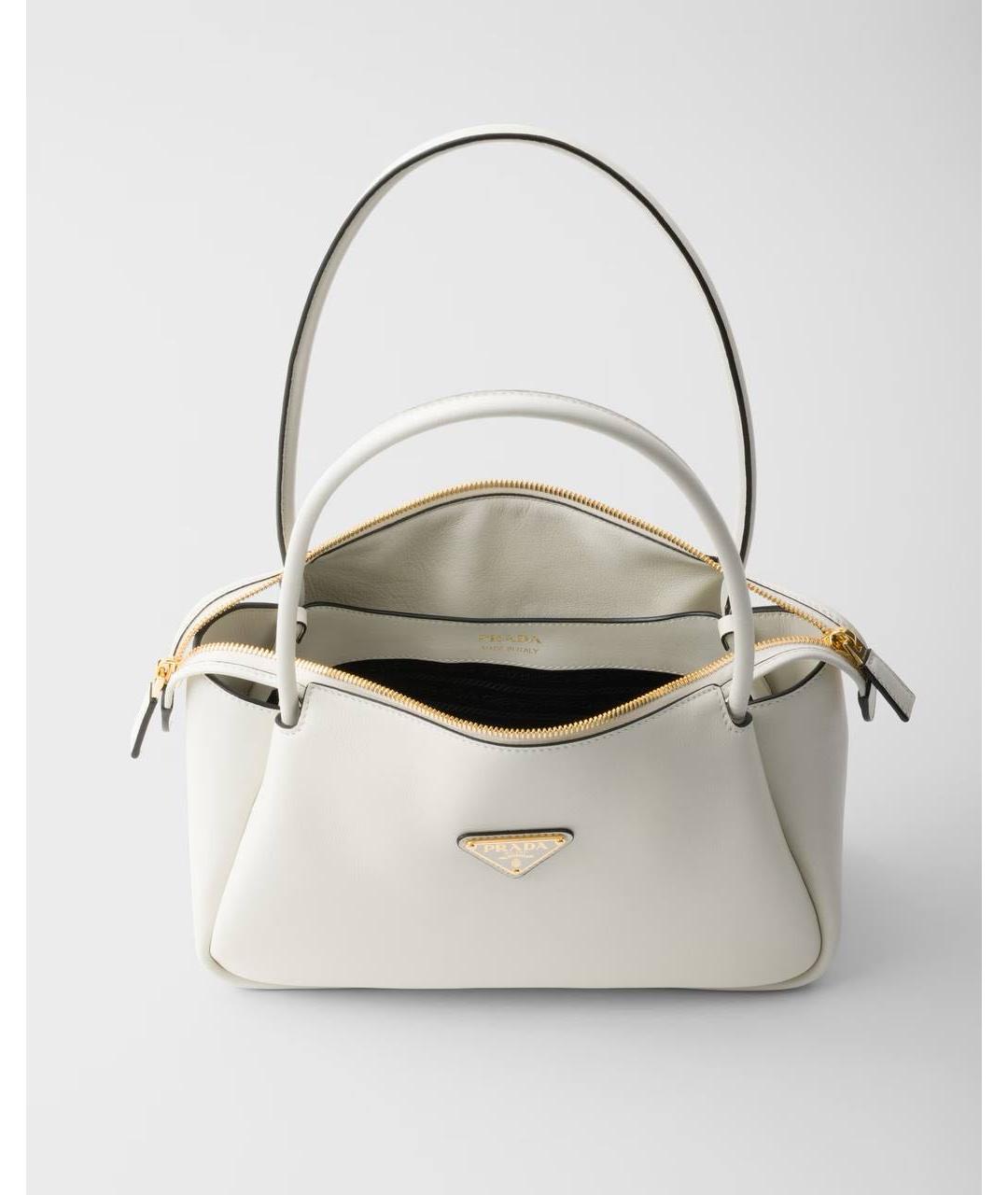 PRADA Белая кожаная сумка через плечо, фото 3