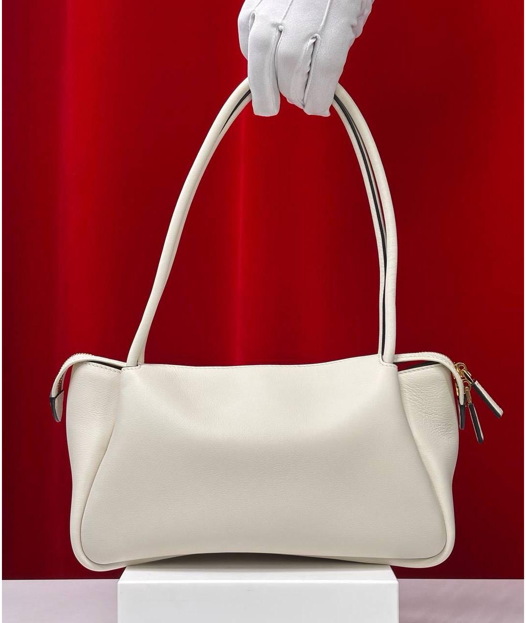 PRADA Белая кожаная сумка через плечо, фото 6