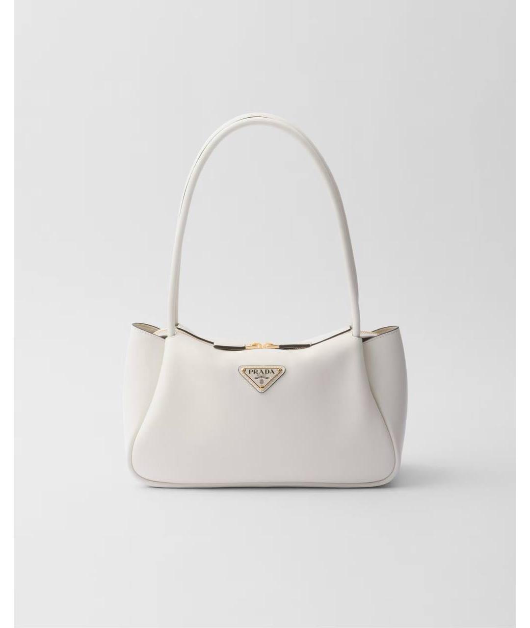 PRADA Белая кожаная сумка через плечо, фото 7