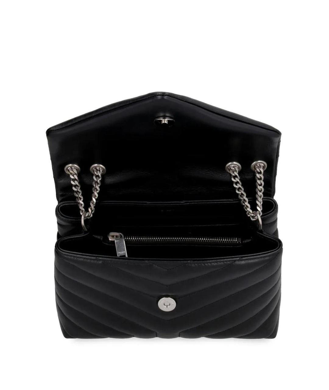 SAINT LAURENT Черная кожаная сумка через плечо, фото 4