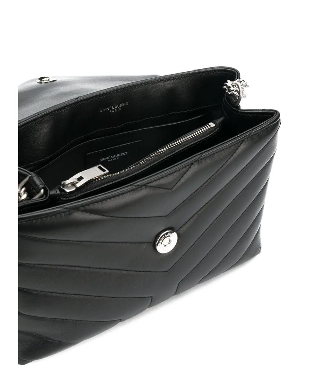 SAINT LAURENT Черная кожаная сумка через плечо, фото 5