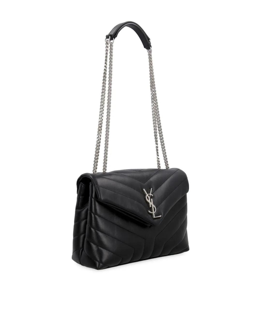 SAINT LAURENT Черная кожаная сумка через плечо, фото 3