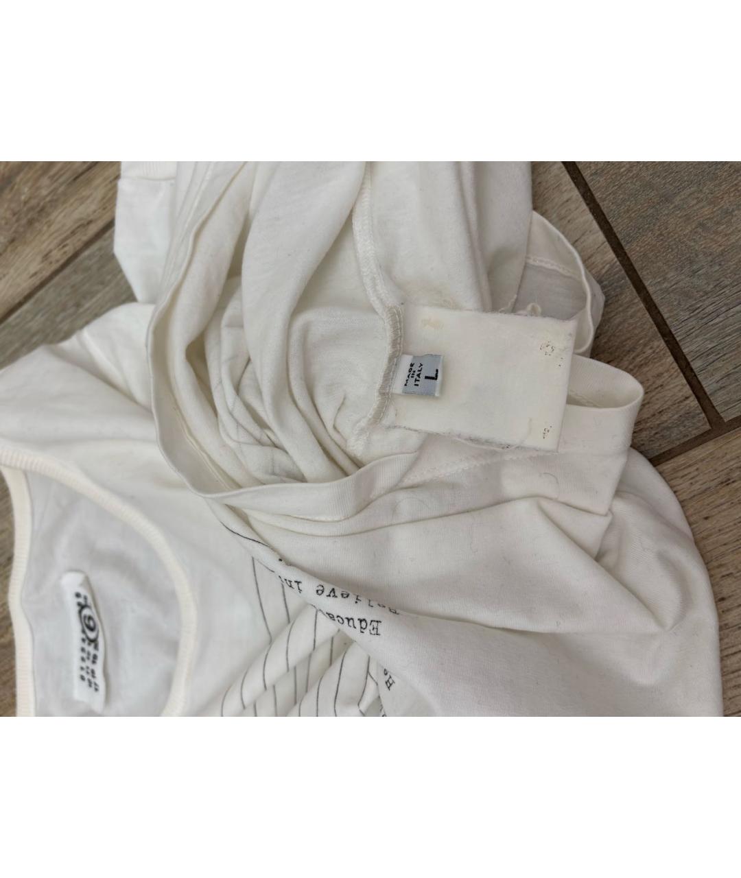 MAISON MARGIELA Белая хлопковая футболка, фото 5