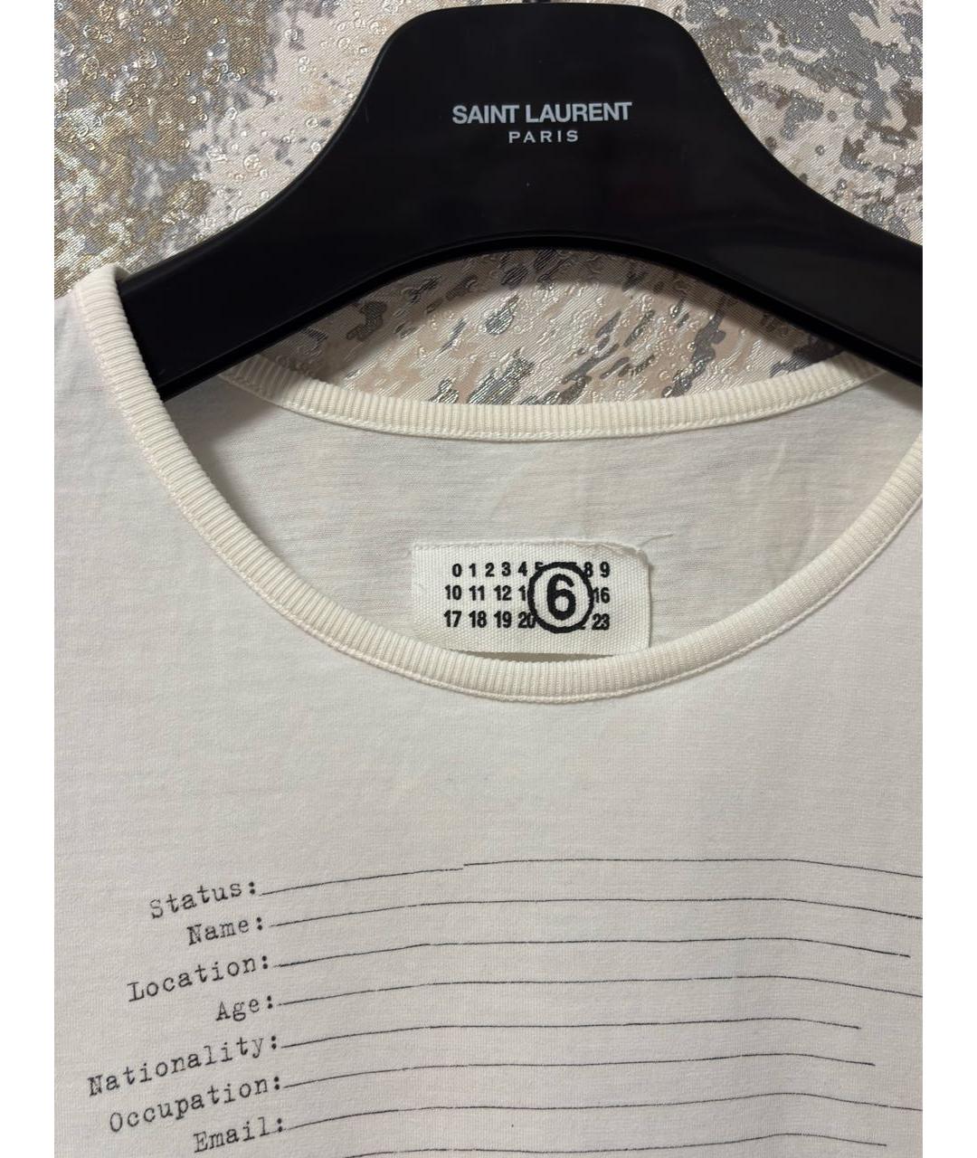 MAISON MARGIELA Белая хлопковая футболка, фото 3