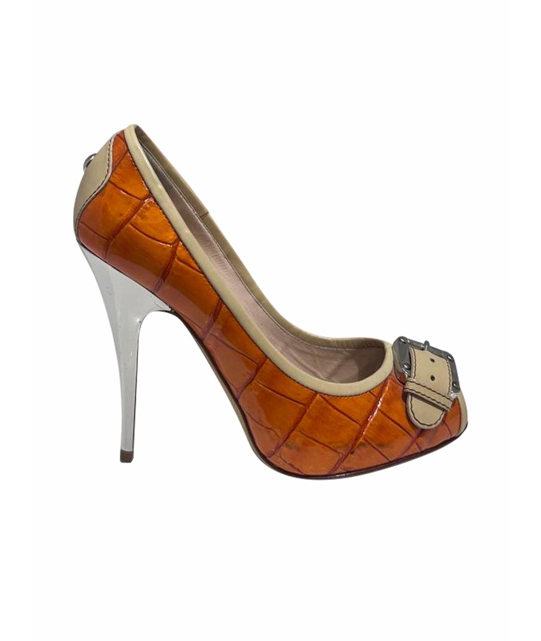 GIUSEPPE ZANOTTI DESIGN Оранжевое кожаные туфли, фото 1