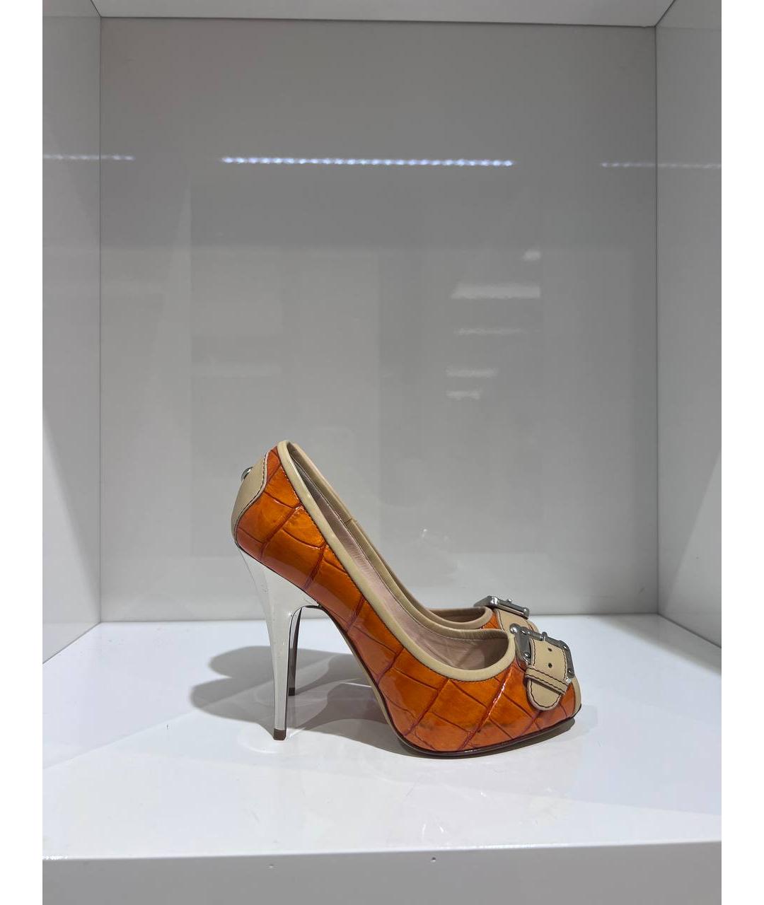 GIUSEPPE ZANOTTI DESIGN Оранжевое кожаные туфли, фото 3