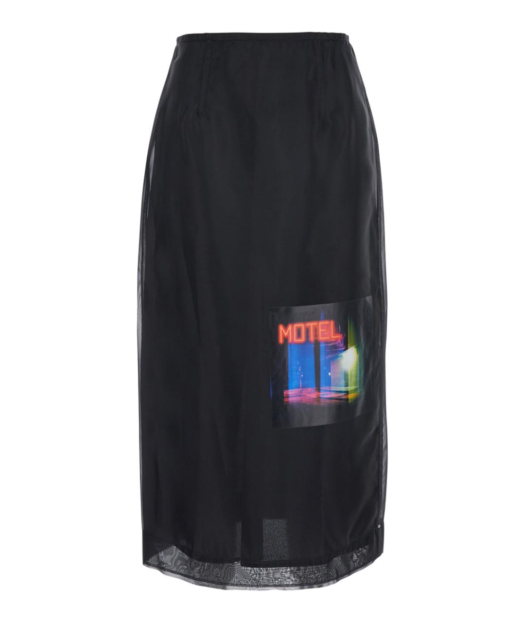 SPORTMAX Черная полиэстеровая юбка миди, фото 1