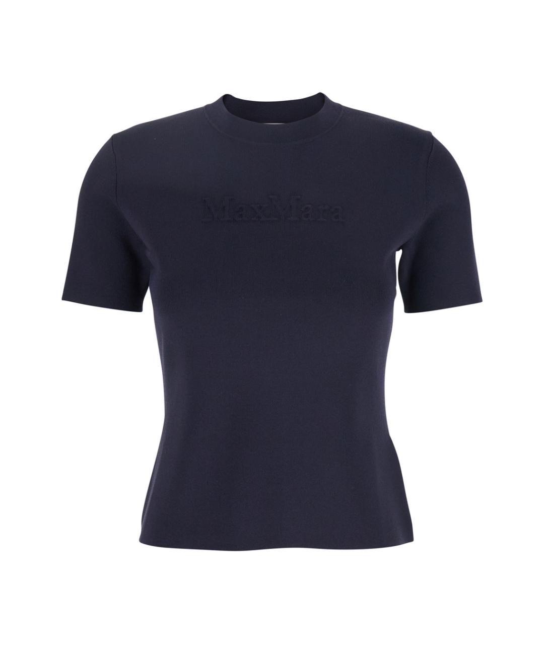 MAX MARA Синяя вискозная футболка, фото 1