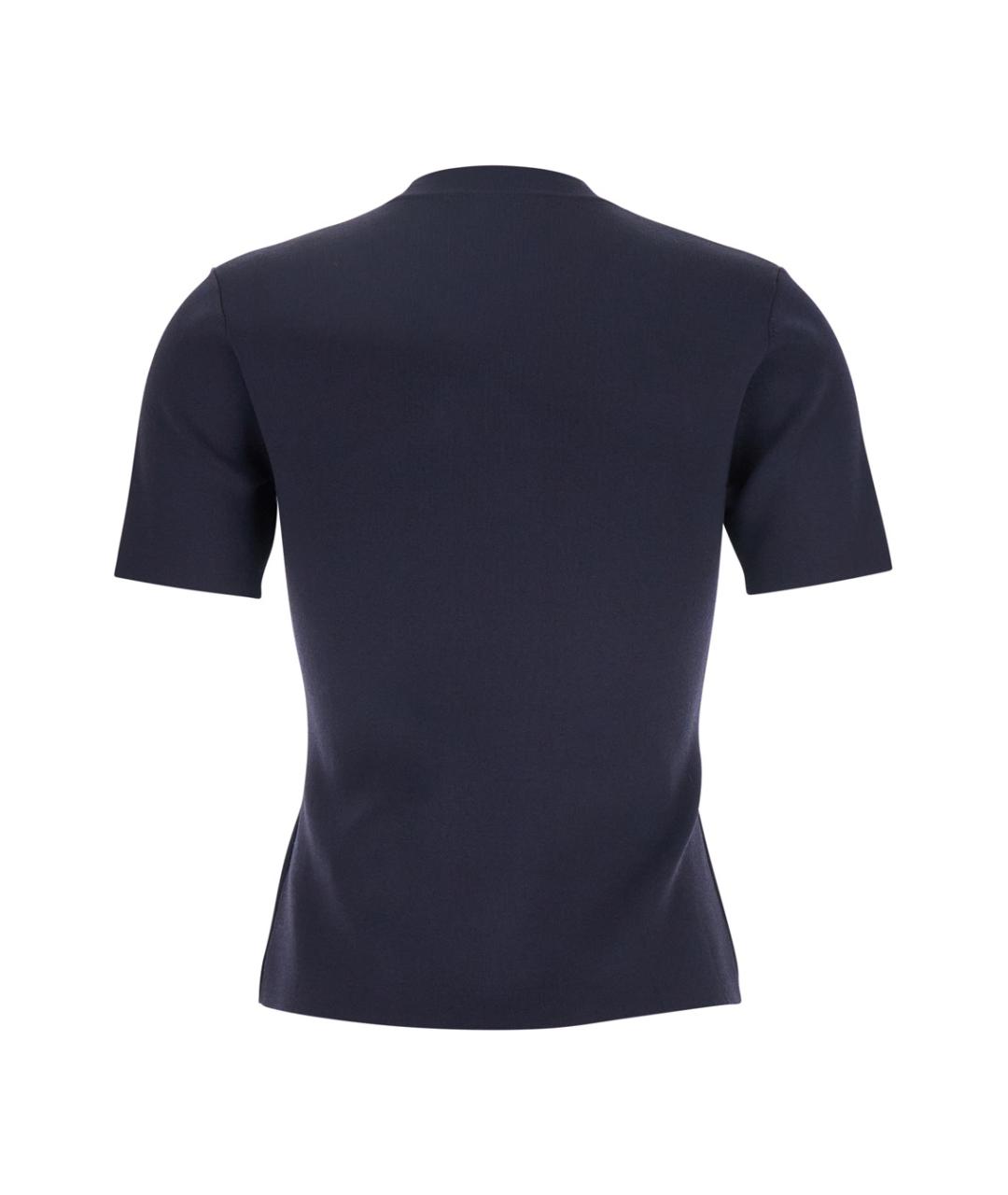 MAX MARA Синяя вискозная футболка, фото 2