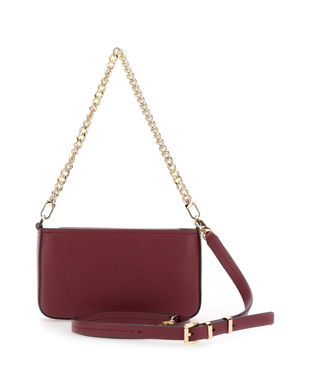 MICHAEL MICHAEL KORS Бордовая кожаная сумка через плечо, фото 2