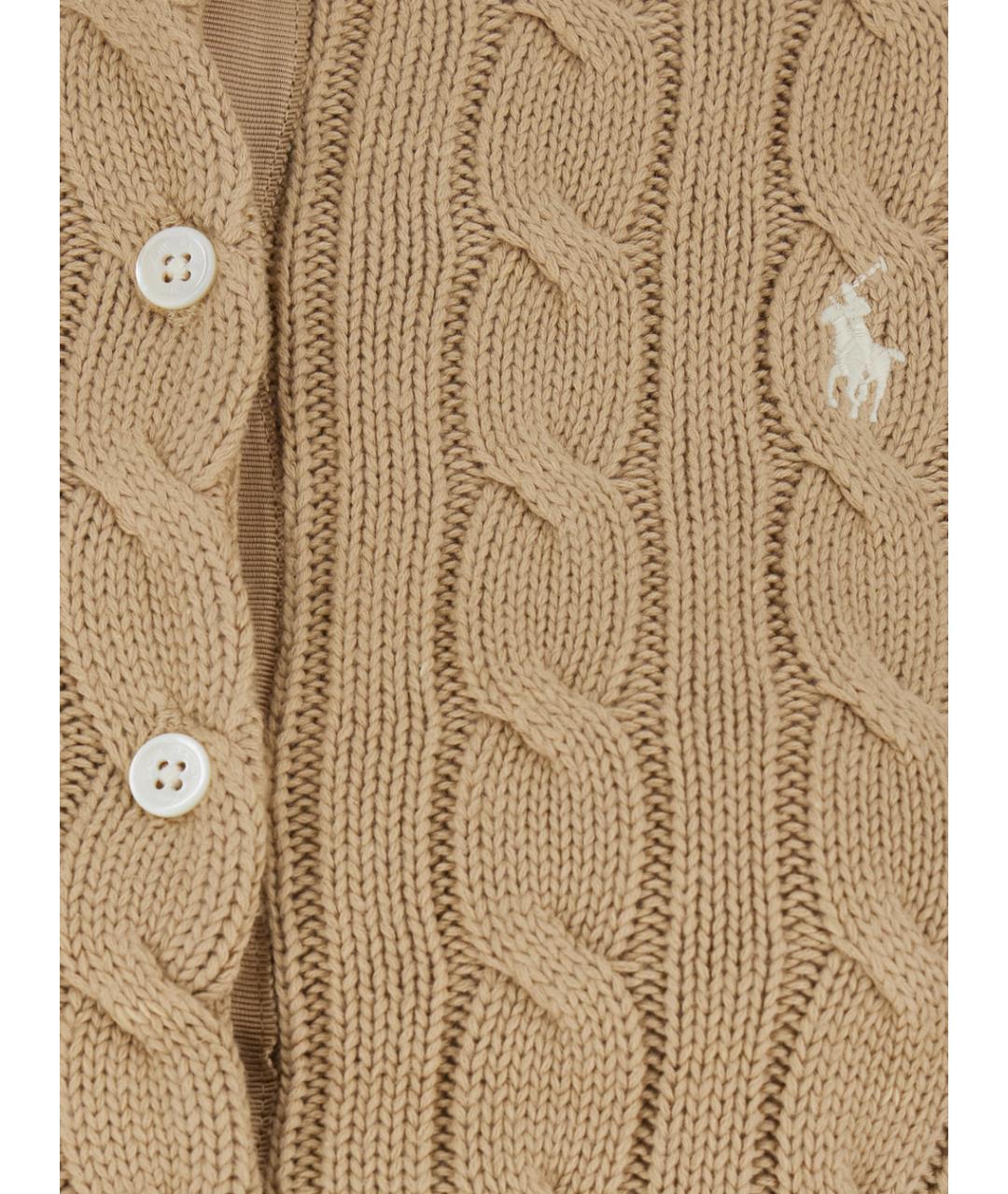 POLO RALPH LAUREN Бежевый хлопковый джемпер / свитер, фото 3