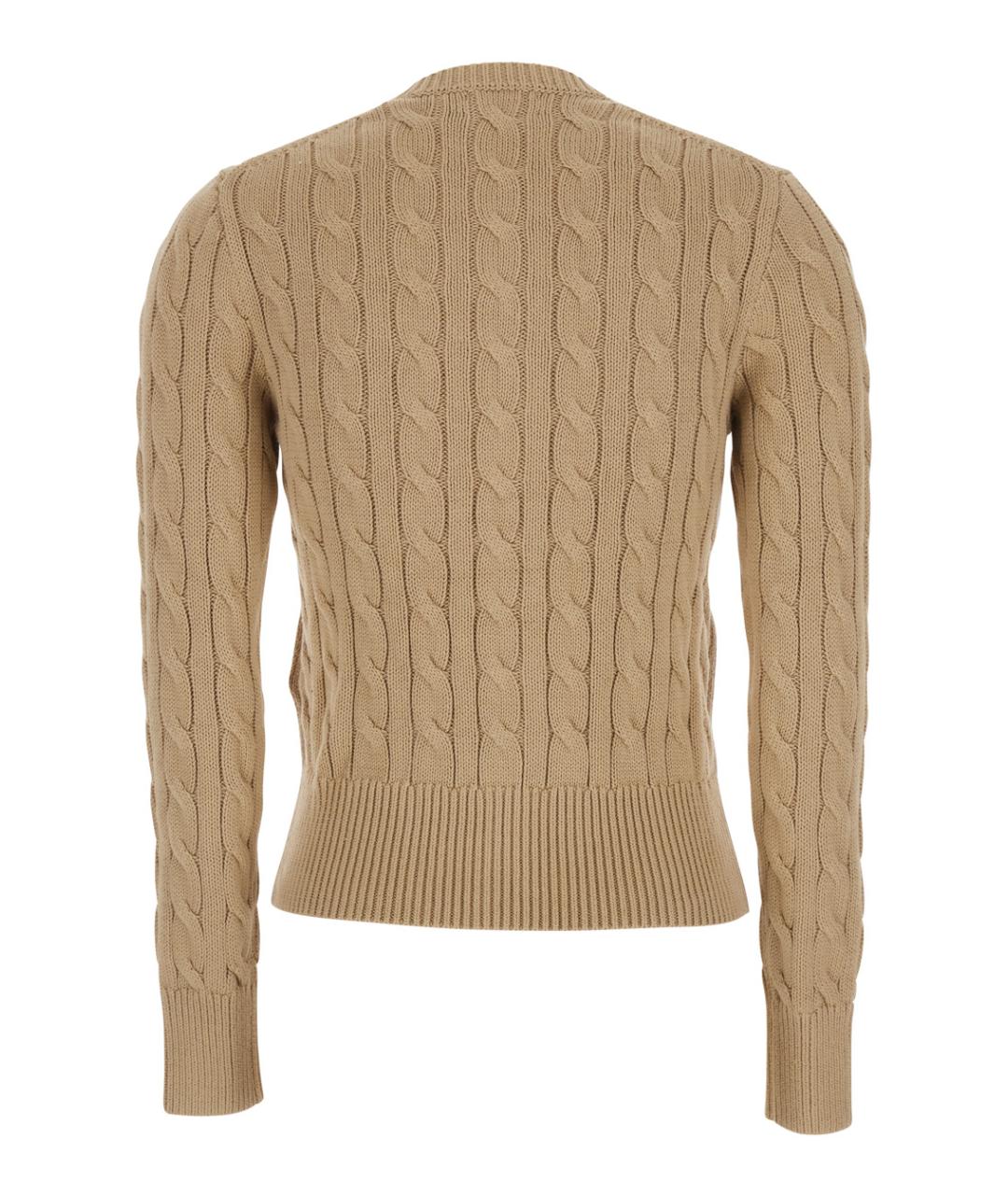 POLO RALPH LAUREN Бежевый хлопковый джемпер / свитер, фото 2