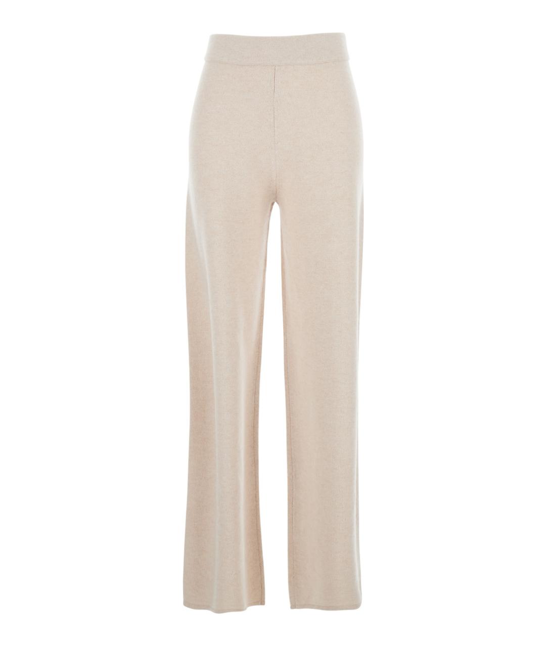 MAX MARA STUDIO Бежевые шерстяные прямые брюки, фото 1