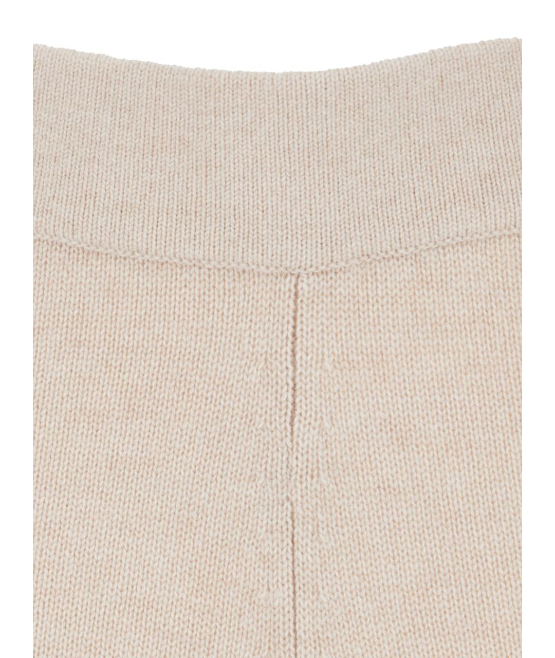 MAX MARA STUDIO Бежевые шерстяные прямые брюки, фото 3